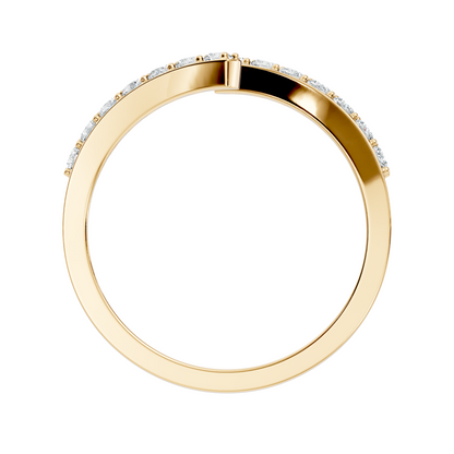 Round Cut White Colorless Lab Grown Diamond Unique Bypass Dainty Party Wear Ring For Women's - HIGHCARAT DIAMONDS