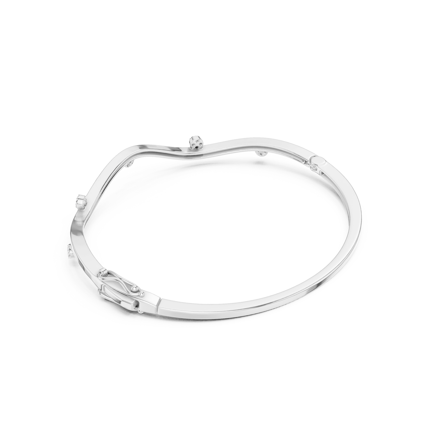 Round Cut lab Grown Diamond Unique Art Deco Party Wear Bangle For Her - HIGHCARAT DIAMONDS