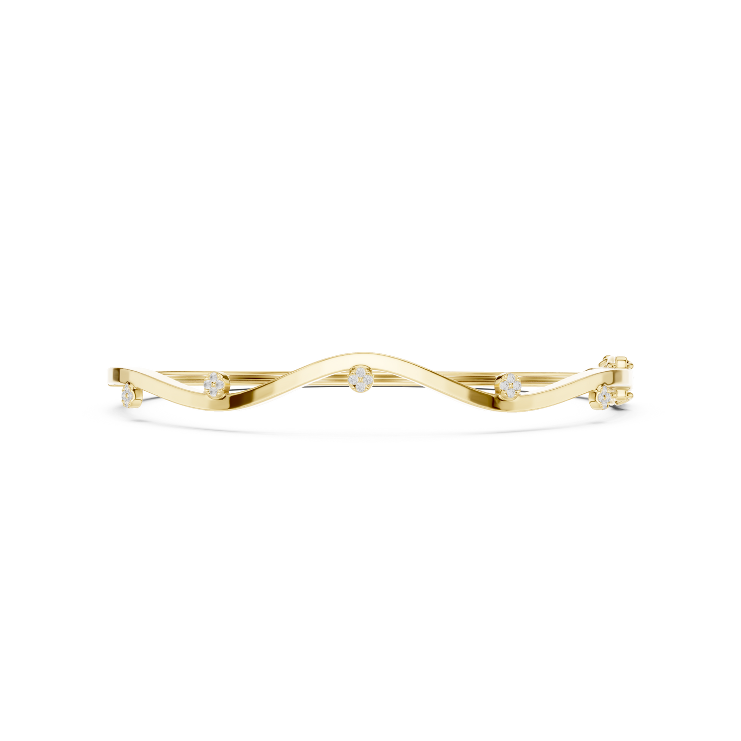 Round Cut lab Grown Diamond Unique Art Deco Party Wear Bangle For Her - HIGHCARAT DIAMONDS