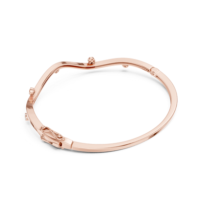 Round Cut lab Grown Diamond Unique Art Deco Party Wear Bangle For Her - HIGHCARAT DIAMONDS