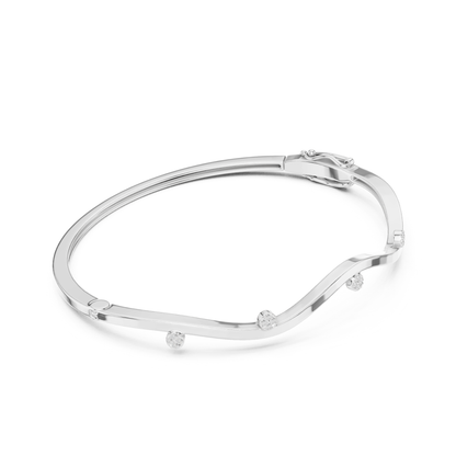 Round Cut lab Grown Diamond Unique Art Deco Party Wear Bangle For Her - HIGHCARAT DIAMONDS