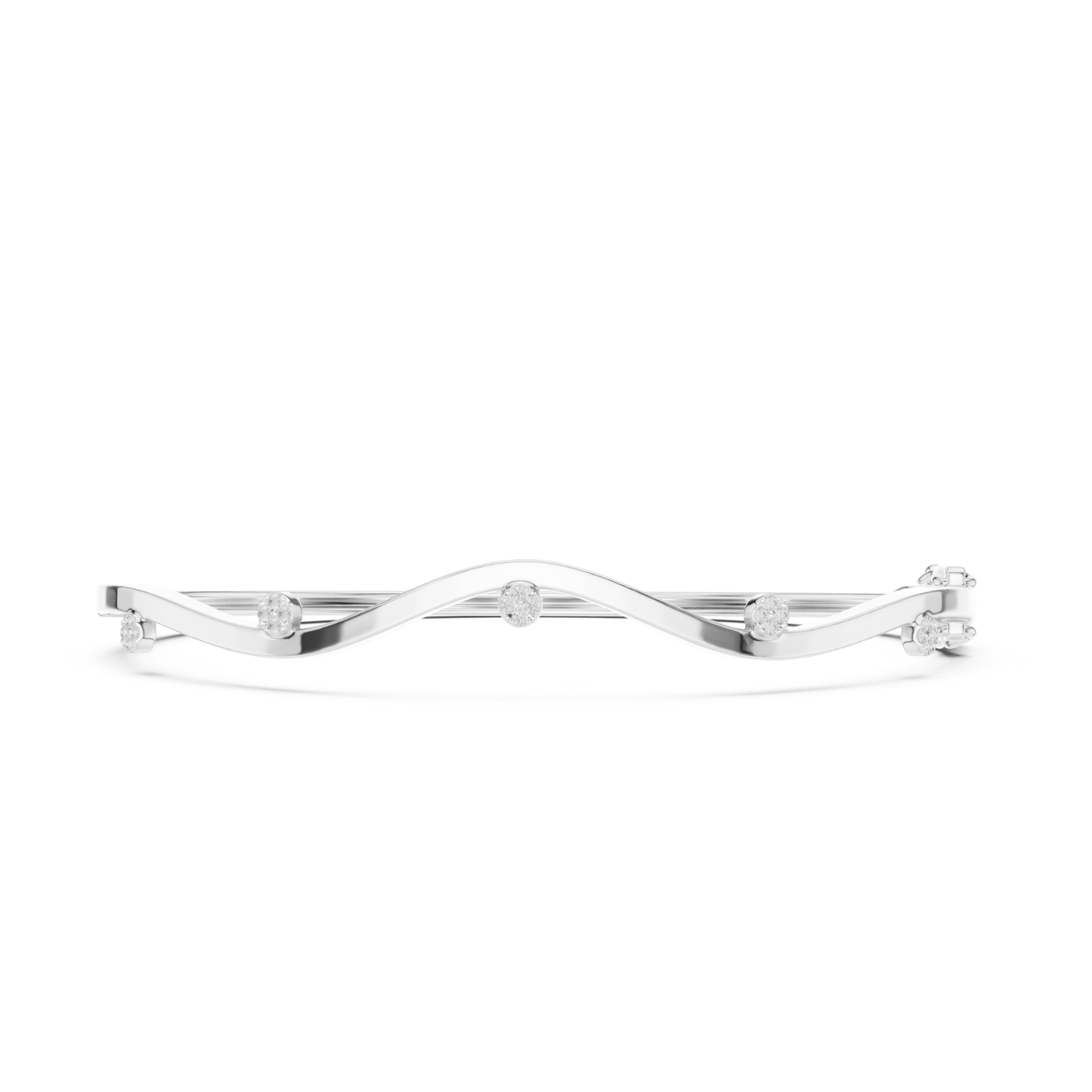 Round Cut lab Grown Diamond Unique Art Deco Party Wear Bangle For Her - HIGHCARAT DIAMONDS