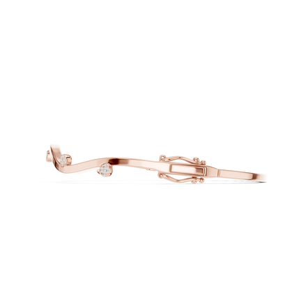 Round Cut lab Grown Diamond Unique Art Deco Party Wear Bangle For Her - HIGHCARAT DIAMONDS