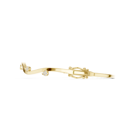 Round Cut lab Grown Diamond Unique Art Deco Party Wear Bangle For Her - HIGHCARAT DIAMONDS