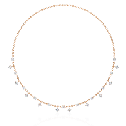 Round Cut natural & Lab Grown Diamond Art Deco Prong Set Antique Graduation Necklace for Her - HIGHCARAT DIAMONDS