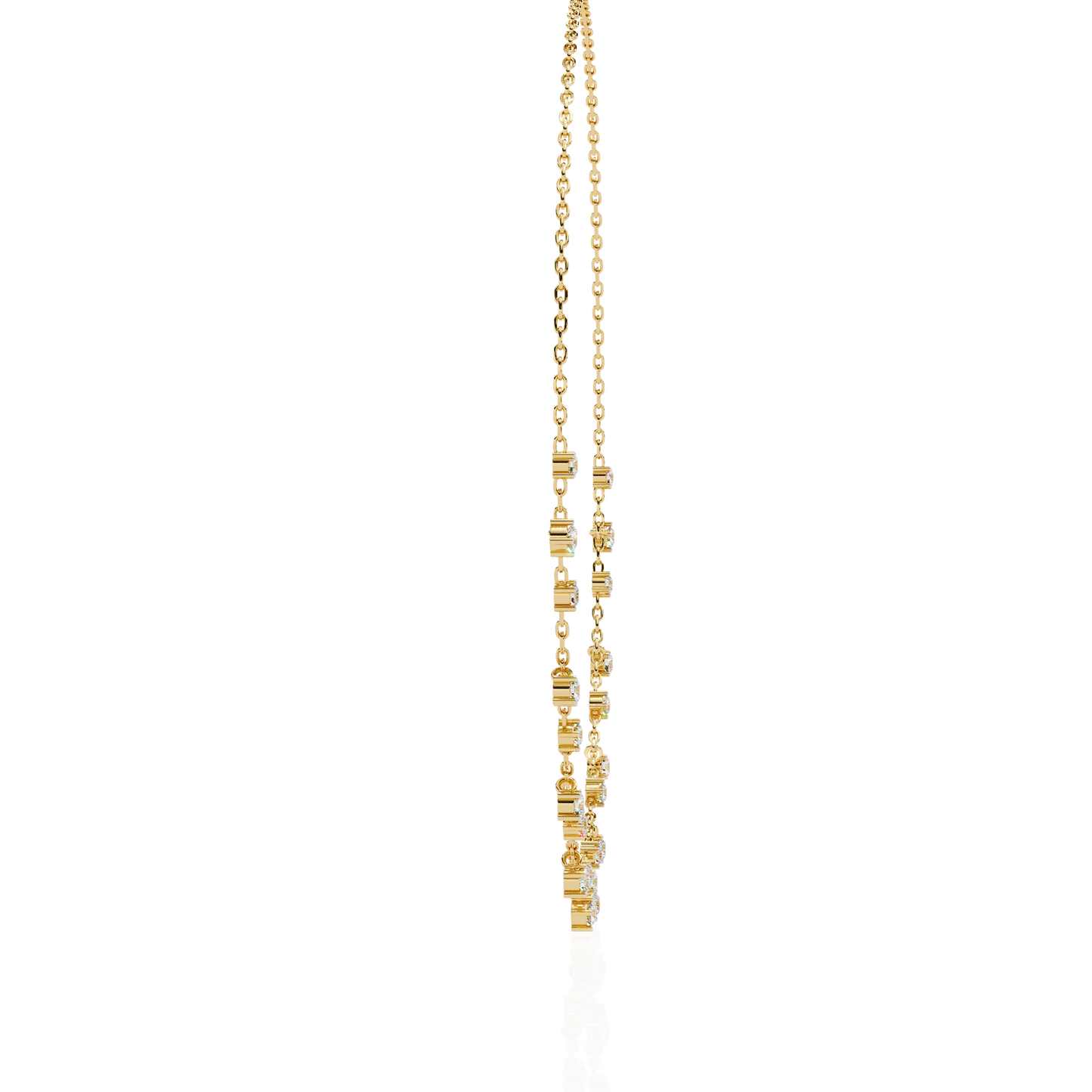 Round Cut natural & Lab Grown Diamond Art Deco Prong Set Antique Graduation Necklace for Her - HIGHCARAT DIAMONDS