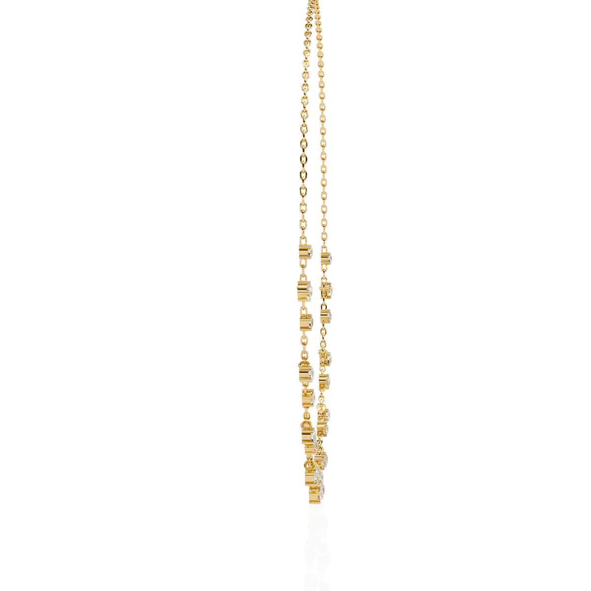 Round Cut natural & Lab Grown Diamond Art Deco Prong Set Antique Graduation Necklace for Her - HIGHCARAT DIAMONDS