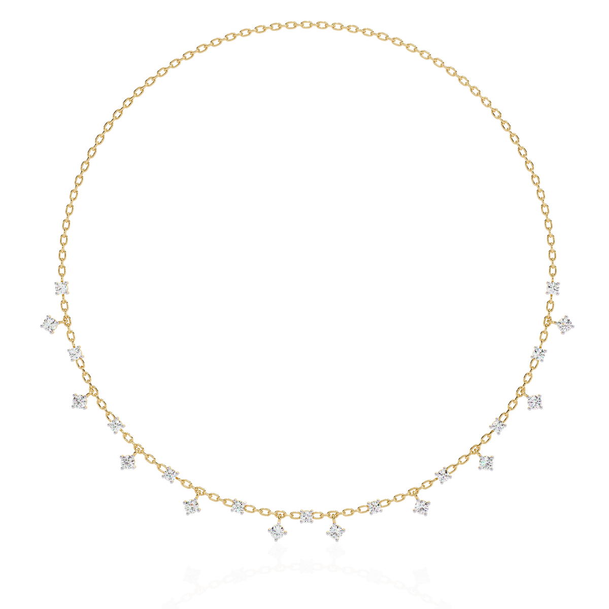 Round Cut natural & Lab Grown Diamond Art Deco Prong Set Antique Graduation Necklace for Her - HIGHCARAT DIAMONDS