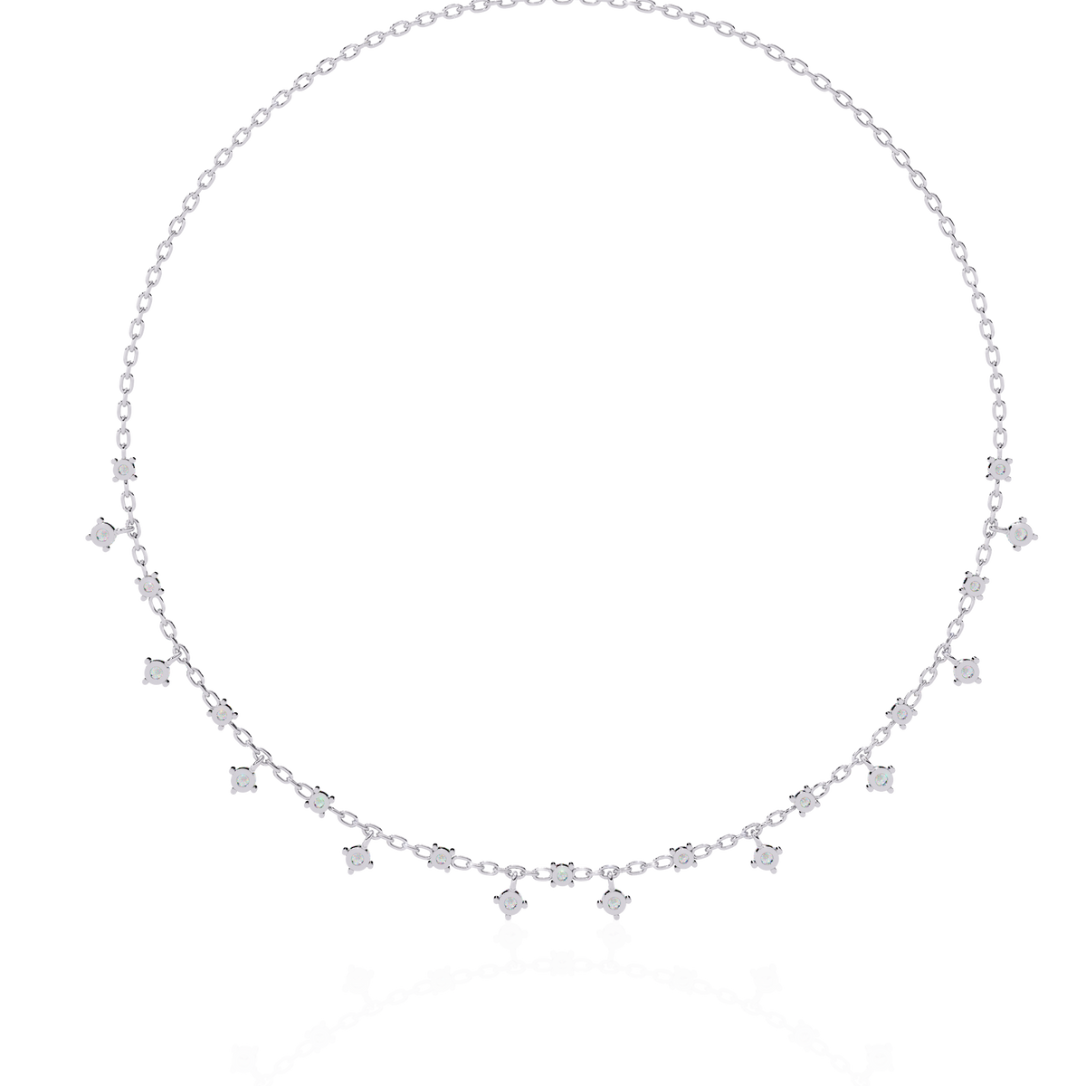Round Cut natural & Lab Grown Diamond Art Deco Prong Set Antique Graduation Necklace for Her - HIGHCARAT DIAMONDS