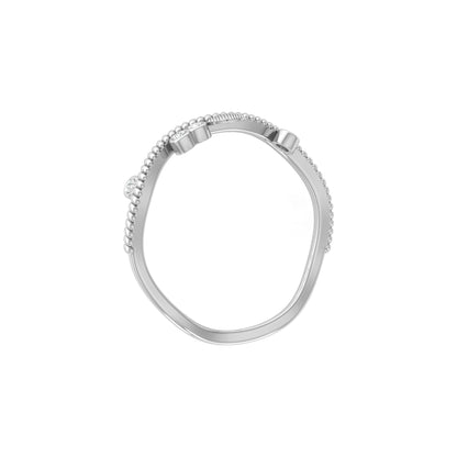 Round Diamond Daily Wear Fancy Ring Trendy Leaf Flower Band Ring In 14 KT Solid Gold