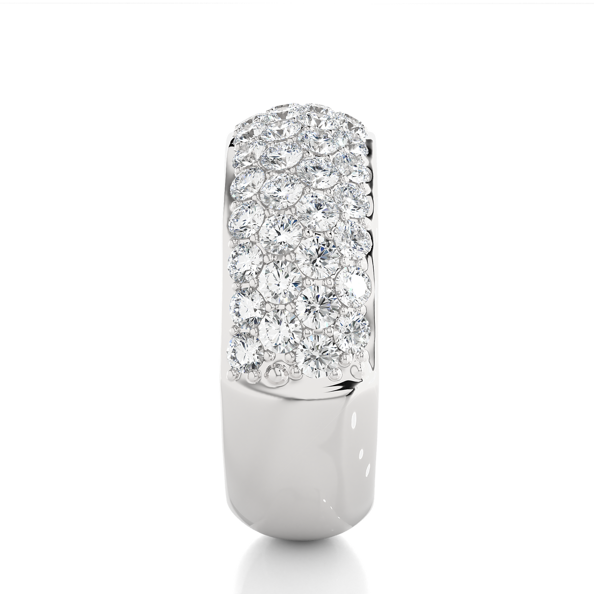 Elegant Round Diamond Half Eternity Band Ring in 18K Solid Gold For Special Occasions - HIGHCARAT DIAMONDS