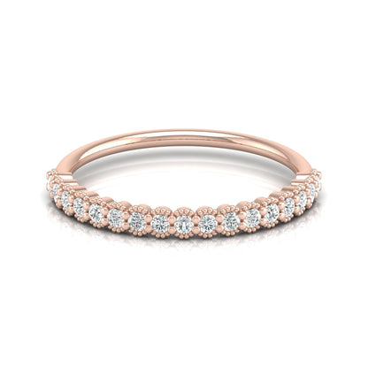 Affordable Round Diamond Half Eternity Wedding Band Gift for Women's in 14K Solid Gold - HIGHCARAT DIAMONDS