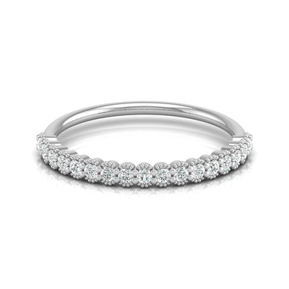 Affordable Round Diamond Half Eternity Wedding Band Gift for Women's in 14K Solid Gold - HIGHCARAT DIAMONDS