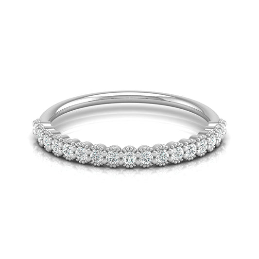 Affordable Round Diamond Half Eternity Wedding Band Gift for Women's in 14K Solid Gold - HIGHCARAT DIAMONDS
