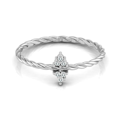 Round Diamond Twisted Shank Engagement Ring