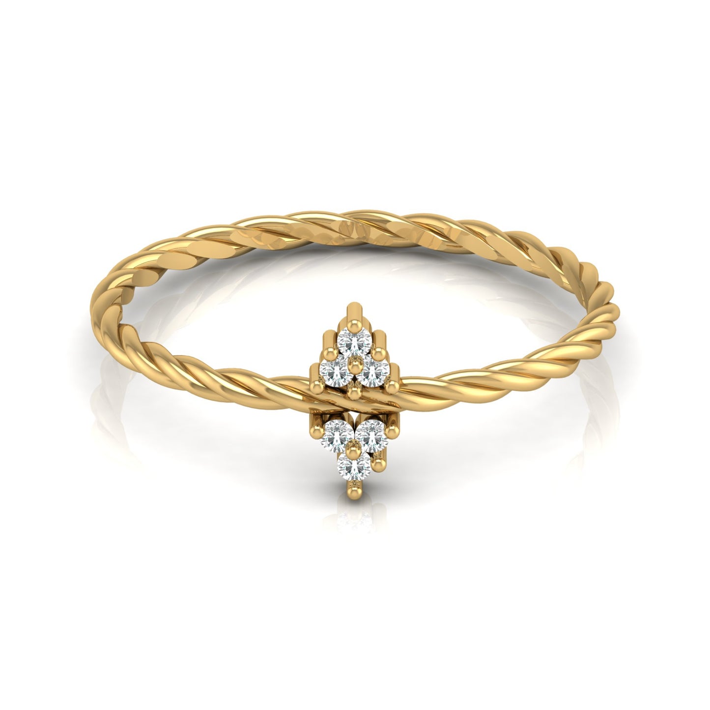 Round Diamond Twisted Shank Engagement Ring