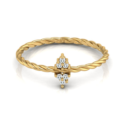 Round Diamond Twisted Shank Engagement Ring