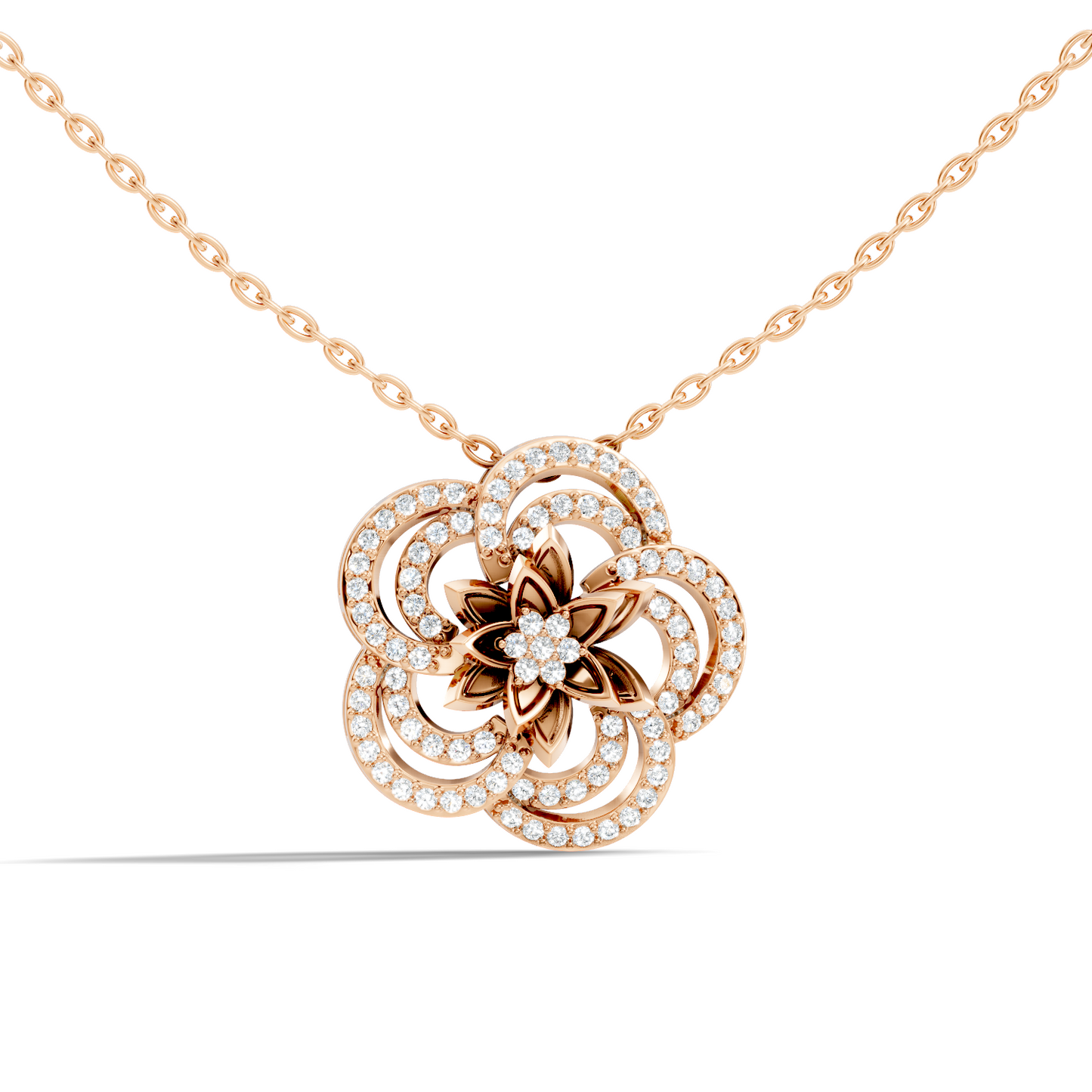 Round Shape 14k Solid Gold Natural-Lab Grown Diamond Elegance New Stlye Pendant For Women - HIGHCARAT DIAMONDS