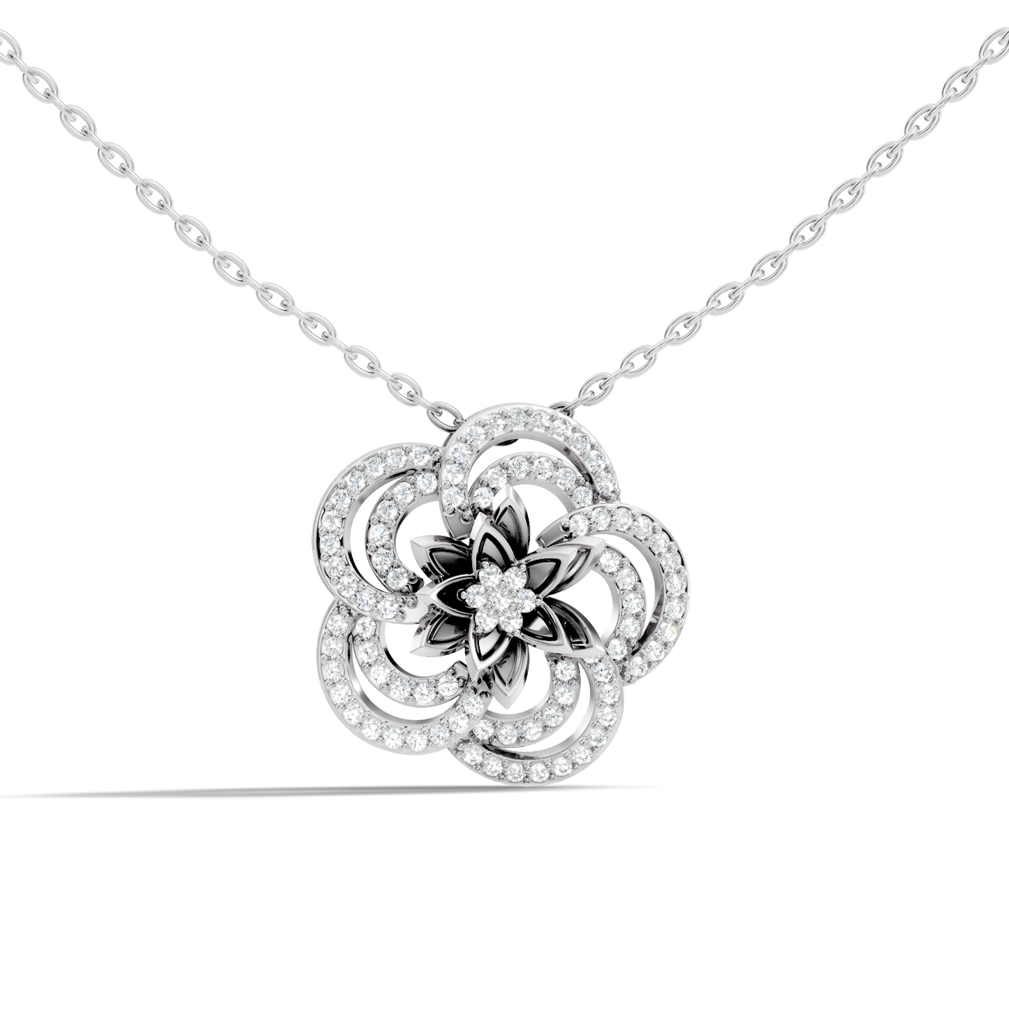 Round Shape 14k Solid Gold Natural-Lab Grown Diamond Elegance New Stlye Pendant For Women - HIGHCARAT DIAMONDS
