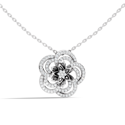 Round Shape 14k Solid Gold Natural-Lab Grown Diamond Elegance New Stlye Pendant For Women - HIGHCARAT DIAMONDS