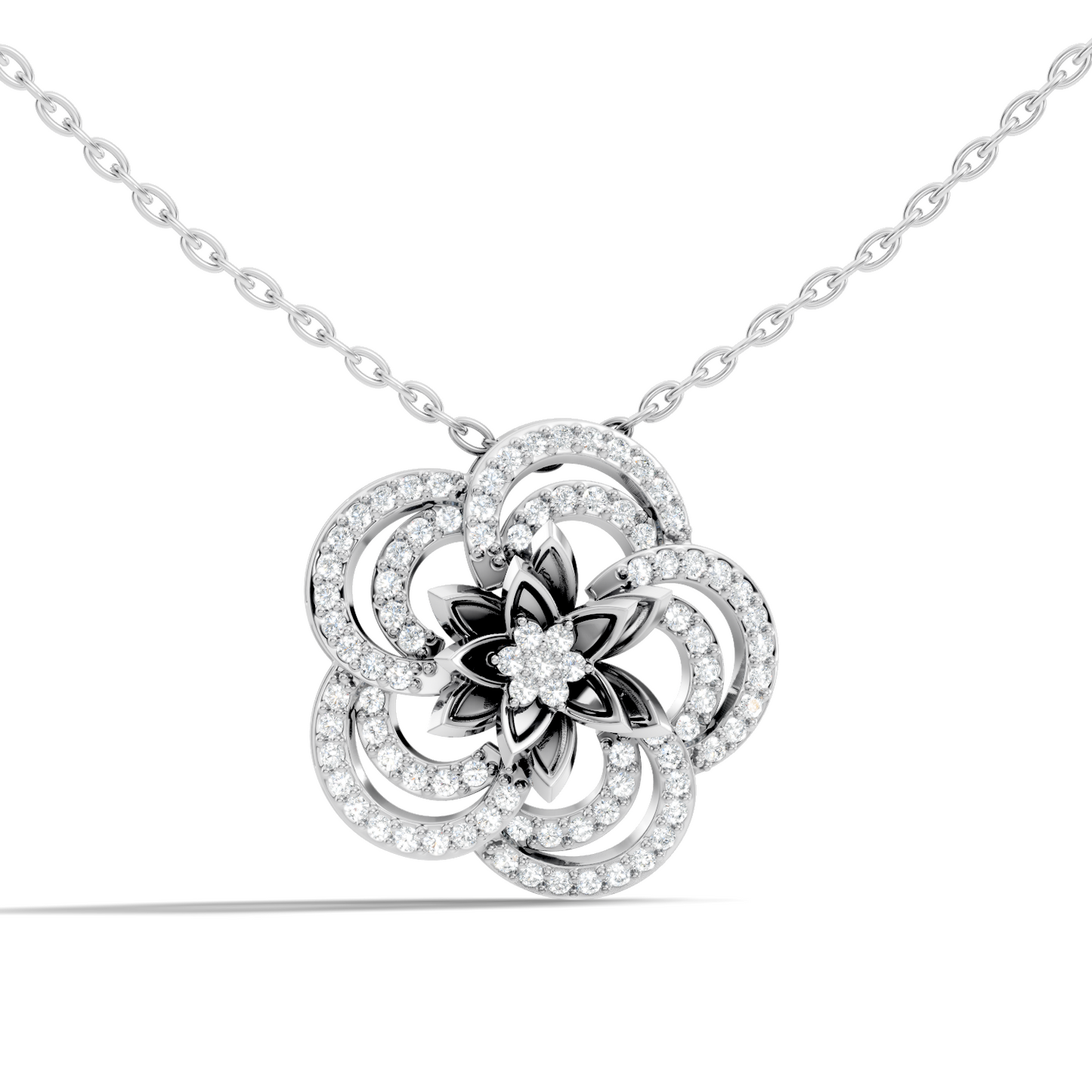 Round Shape 14k Solid Gold Natural-Lab Grown Diamond Elegance New Stlye Pendant For Women - HIGHCARAT DIAMONDS