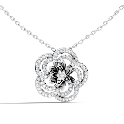 Round Shape 14k Solid Gold Natural-Lab Grown Diamond Elegance New Stlye Pendant For Women - HIGHCARAT DIAMONDS