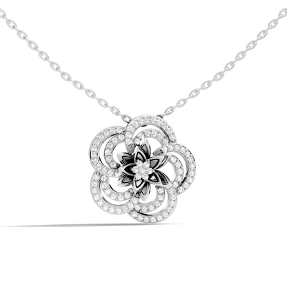 Round Shape 14k Solid Gold Natural-Lab Grown Diamond Elegance New Stlye Pendant For Women - HIGHCARAT DIAMONDS