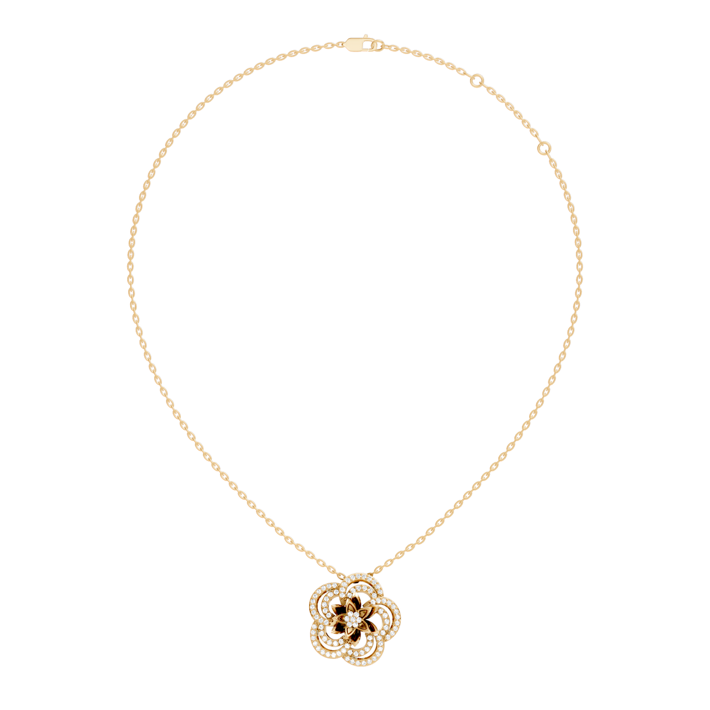 Round Shape 14k Solid Gold Natural-Lab Grown Diamond Elegance New Stlye Pendant For Women - HIGHCARAT DIAMONDS