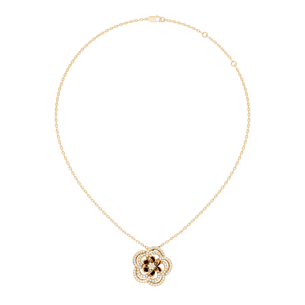 Round Shape 14k Solid Gold Natural-Lab Grown Diamond Elegance New Stlye Pendant For Women - HIGHCARAT DIAMONDS