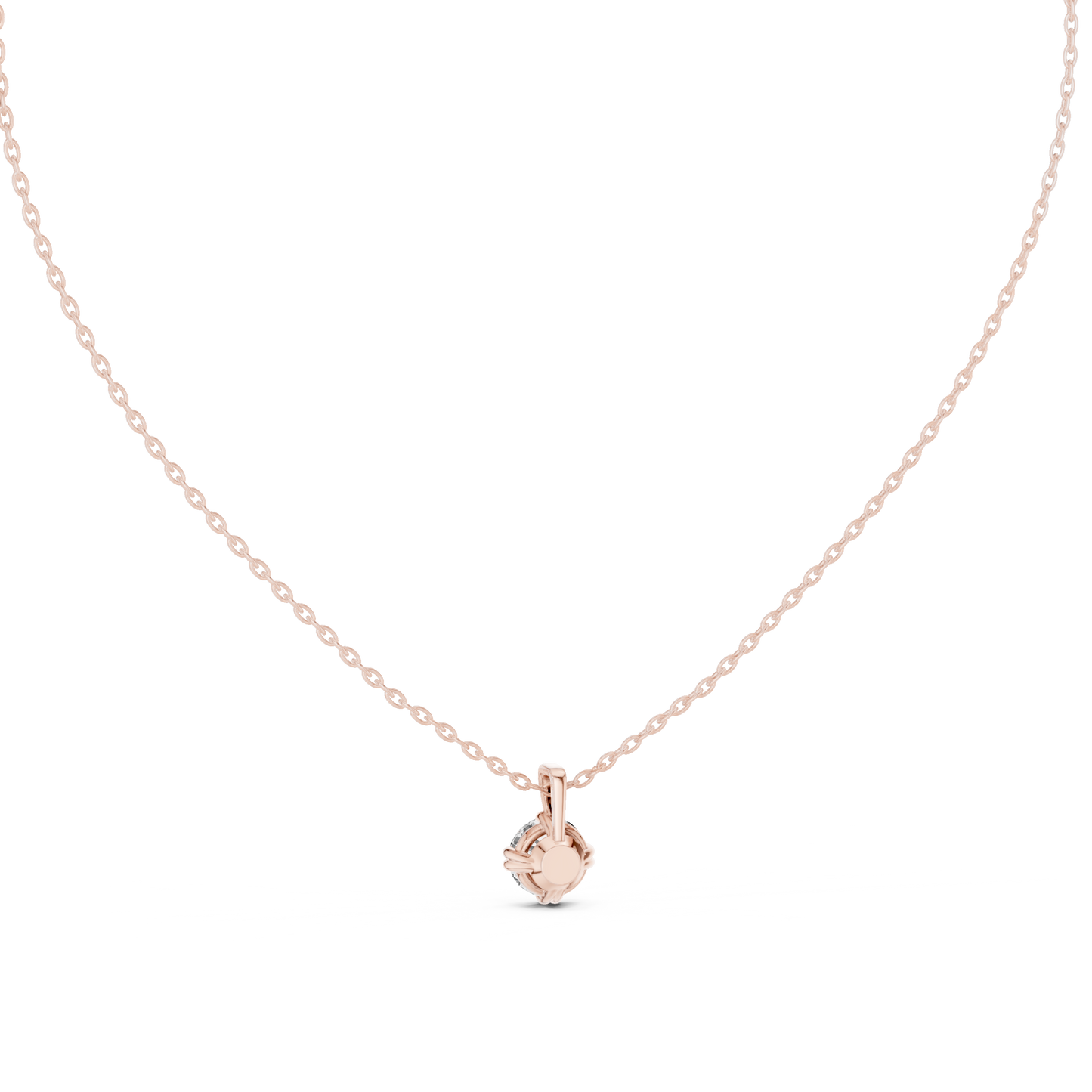 Round Cut Diamond Pendant In 14k Yellow Gold Minimalist Lab Grown Solitaire Necklace - HIGHCARAT DIAMONDS