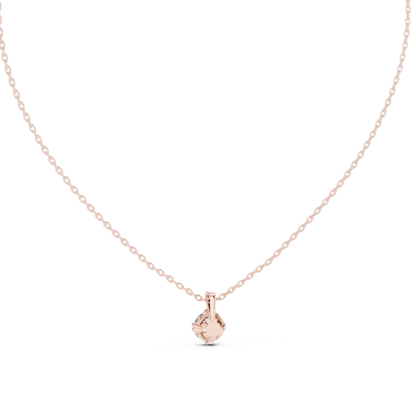 Round Cut Diamond Pendant In 14k Yellow Gold Minimalist Lab Grown Solitaire Necklace - HIGHCARAT DIAMONDS