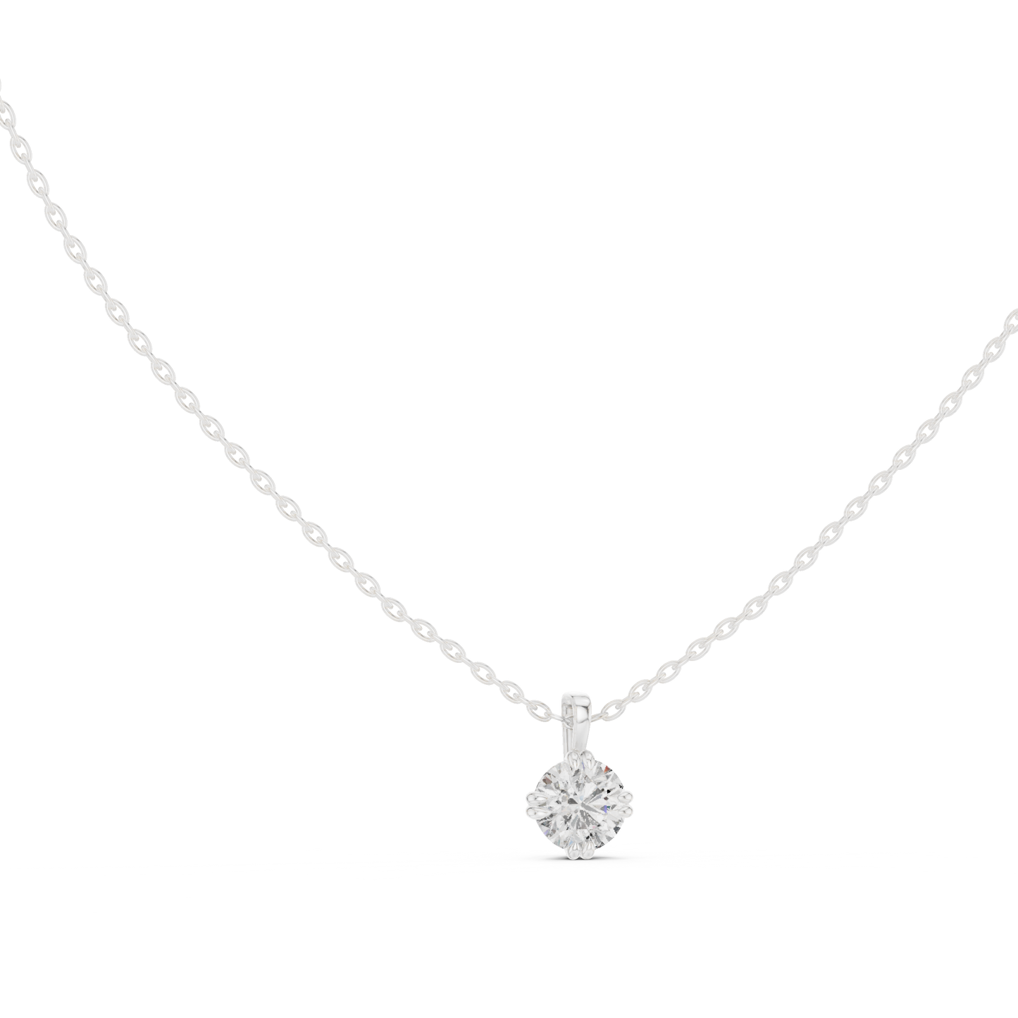 Round Cut Diamond Pendant In 14k Yellow Gold Minimalist Lab Grown Solitaire Necklace - HIGHCARAT DIAMONDS