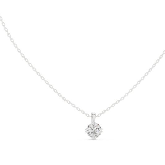 Round Cut Diamond Pendant In 14k Yellow Gold Minimalist Lab Grown Solitaire Necklace - HIGHCARAT DIAMONDS