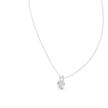 Round Cut Diamond Pendant In 14k Yellow Gold Minimalist Lab Grown Solitaire Necklace - HIGHCARAT DIAMONDS