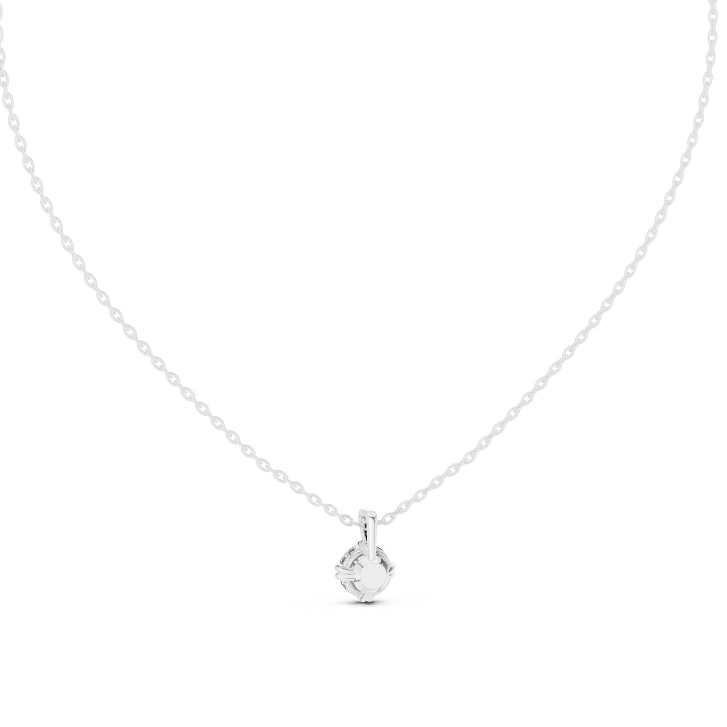 Round Cut Diamond Pendant In 14k Yellow Gold Minimalist Lab Grown Solitaire Necklace - HIGHCARAT DIAMONDS