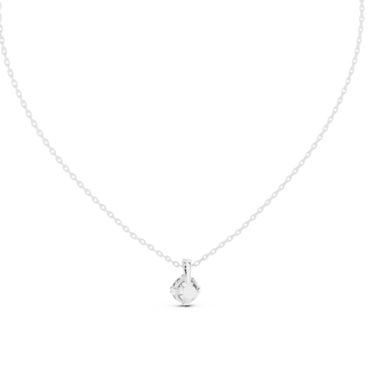 Round Cut Diamond Pendant In 14k Yellow Gold Minimalist Lab Grown Solitaire Necklace - HIGHCARAT DIAMONDS