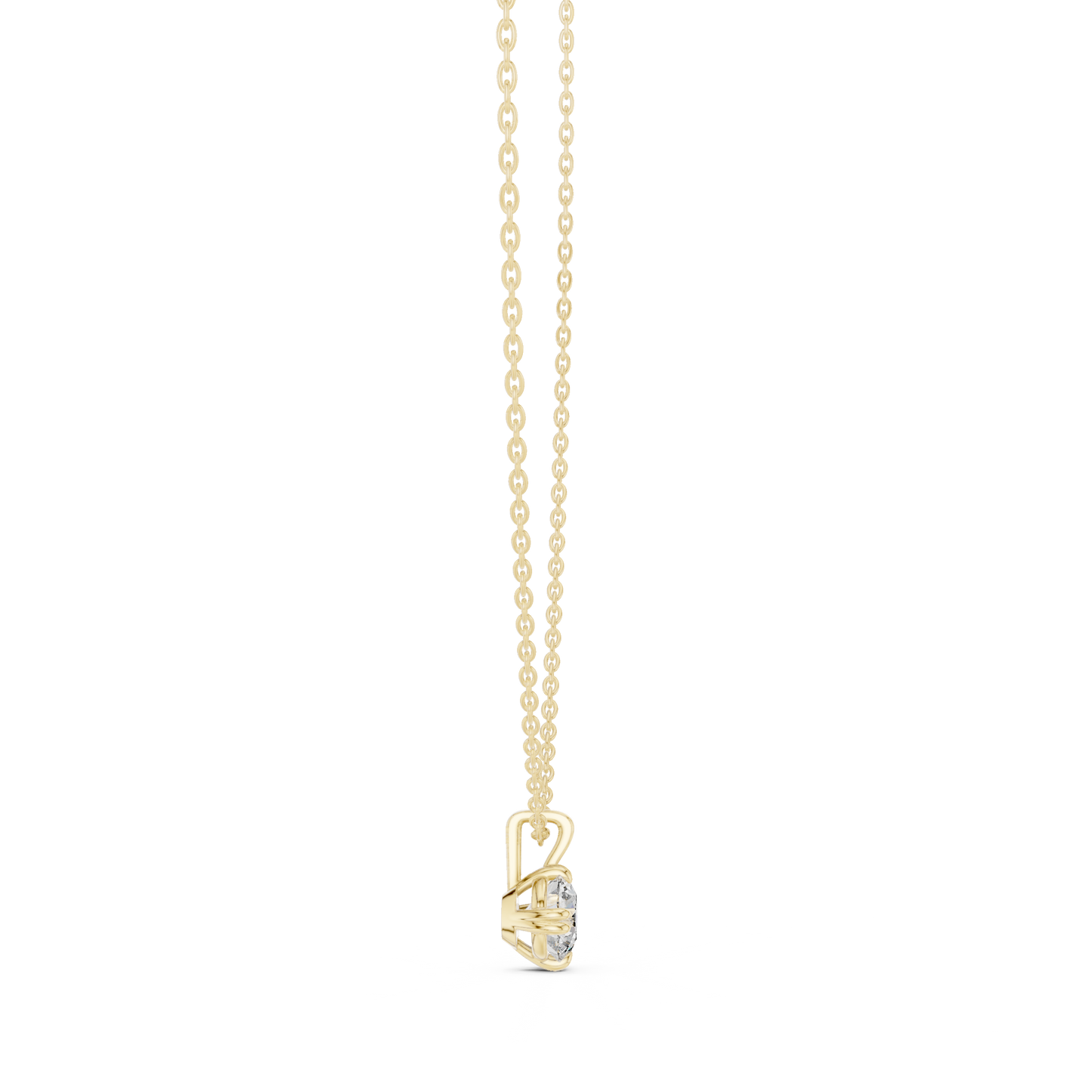 Round Cut Diamond Pendant In 14k Yellow Gold Minimalist Lab Grown Solitaire Necklace - HIGHCARAT DIAMONDS
