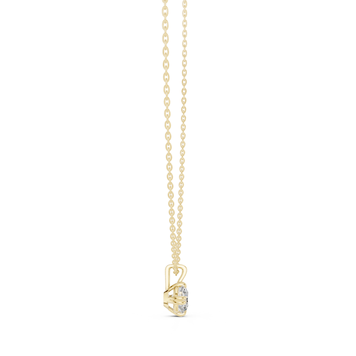Round Cut Diamond Pendant In 14k Yellow Gold Minimalist Lab Grown Solitaire Necklace - HIGHCARAT DIAMONDS
