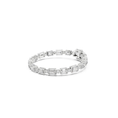 12.04 Ct Round And Emerald Shapes Diamond 14k Solid Gold Elegant Vintage Classic Tennis Bracelet Perfect Gift For Her - HIGHCARAT DIAMONDS