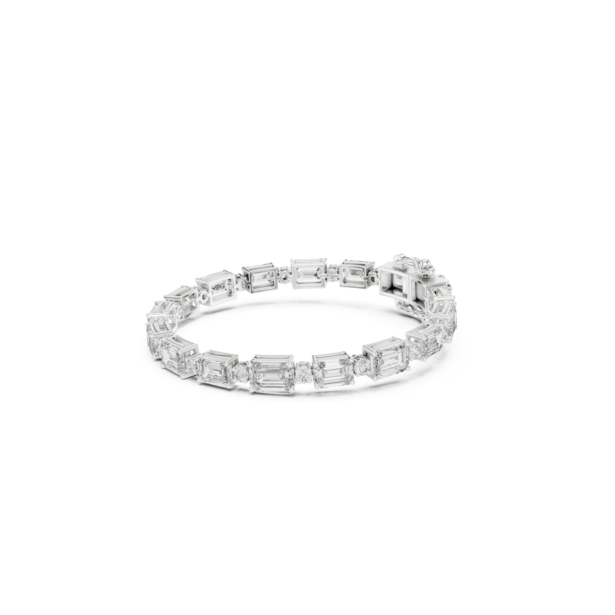 12.04 Ct Round And Emerald Shapes Diamond 14k Solid Gold Elegant Vintage Classic Tennis Bracelet Perfect Gift For Her - HIGHCARAT DIAMONDS