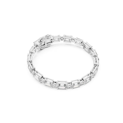 12.04 Ct Round And Emerald Shapes Diamond 14k Solid Gold Elegant Vintage Classic Tennis Bracelet Perfect Gift For Her - HIGHCARAT DIAMONDS