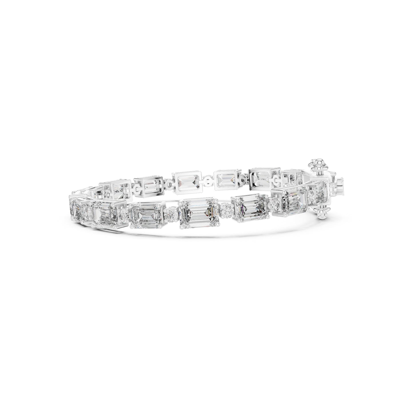 12.04 Ct Round And Emerald Shapes Diamond 14k Solid Gold Elegant Vintage Classic Tennis Bracelet Perfect Gift For Her - HIGHCARAT DIAMONDS