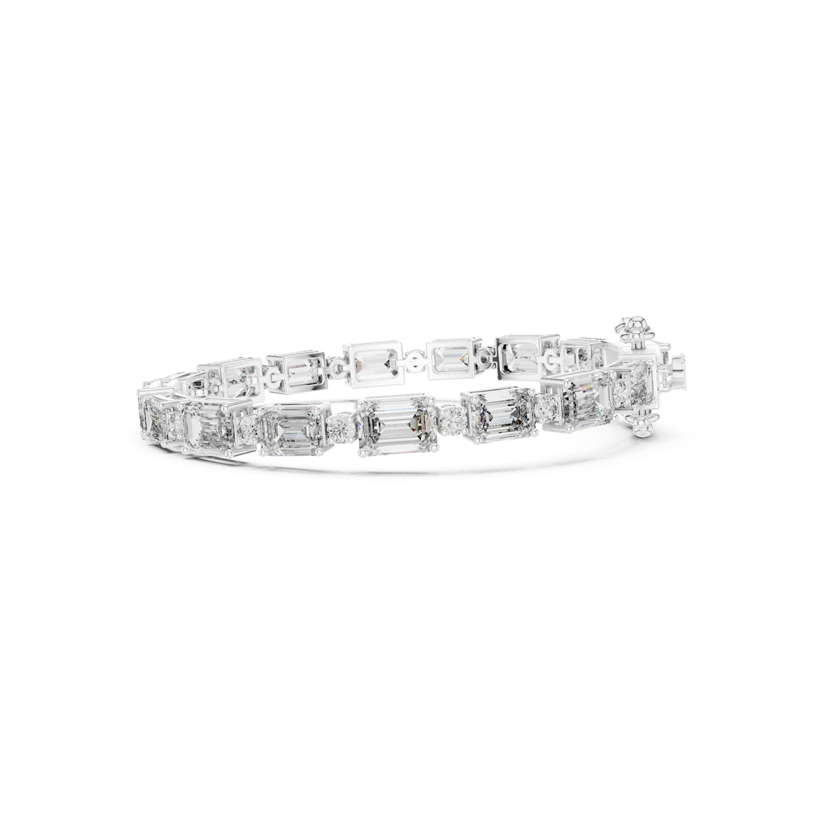 12.04 Ct Round And Emerald Shapes Diamond 14k Solid Gold Elegant Vintage Classic Tennis Bracelet Perfect Gift For Her - HIGHCARAT DIAMONDS