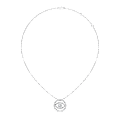 Round Eternal Vision Lab-Grown Diamond  Circle Pendant Necklace Modern Minimalist Jewelry For Women