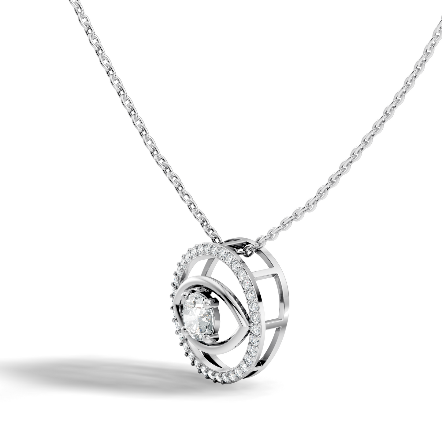 Round Eternal Vision Lab-Grown Diamond  Circle Pendant Necklace Modern Minimalist Jewelry For Women