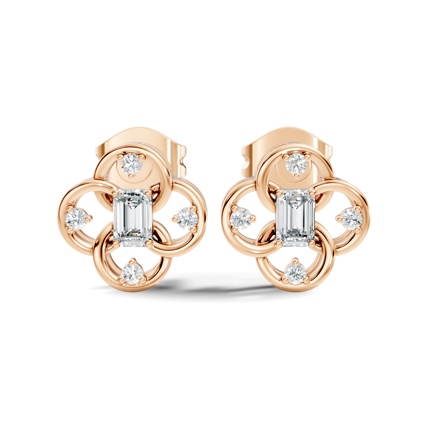 EEmerald Cut Lab Grown & Natural Daimond Unique Delicate Vintage Party Wear Earring For Her - HIGHCARAT DIAMONDS