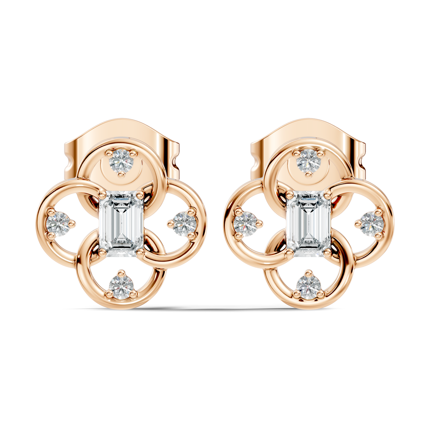 EEmerald Cut Lab Grown & Natural Daimond Unique Delicate Vintage Party Wear Earring For Her - HIGHCARAT DIAMONDS