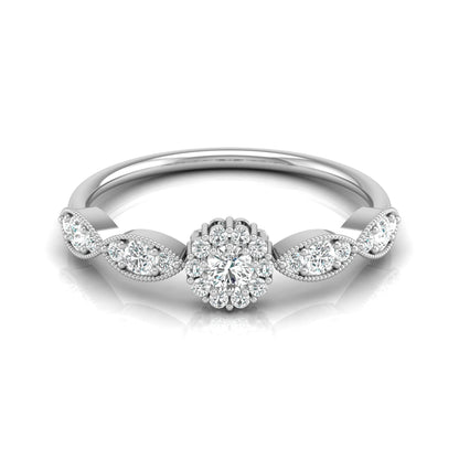 Round Halo lab grown Diamond Minimalist Ring