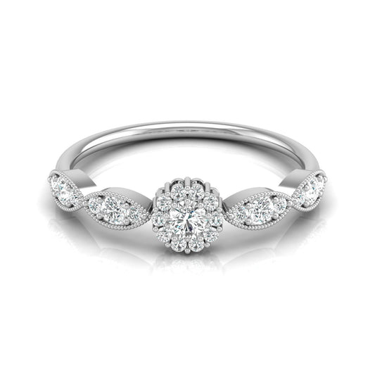 Round Halo lab grown Diamond Minimalist Ring - HIGHCARAT DIAMONDS