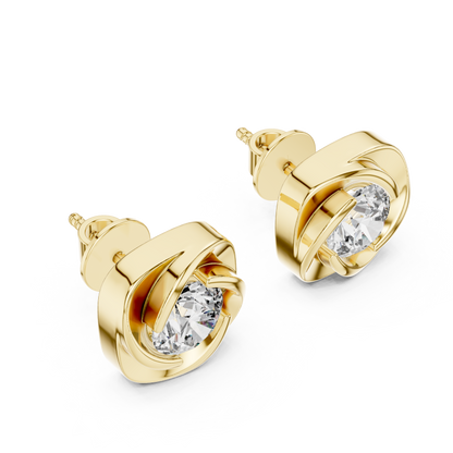 1.80CT Round Cut Lab Grown Diamond Delicate Stunning Vintage Stud  Daily Wear Earring For Her - HIGHCARAT DIAMONDS